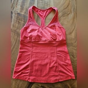 Lululemon Racerback Tank Top Built In Bra Mesh Details Size 8
